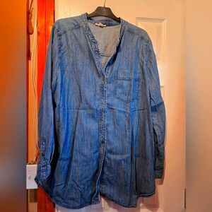 Women's denim button up.